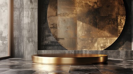 3d style podium shaped gold luxury background. Illustration for promoting sales and marketing