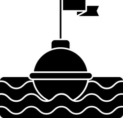 Flat style buoy sign or symbol.