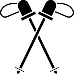 Ski stick icon or symbol in flat style.