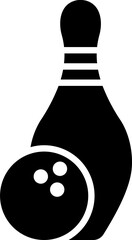 Vector illustration of bowling pin and ball icon.