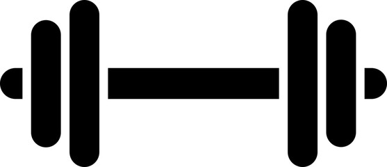 Dumbbell glyph icon or symbol in flat style.