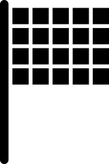 Flat style winner flag icon in b&w color.