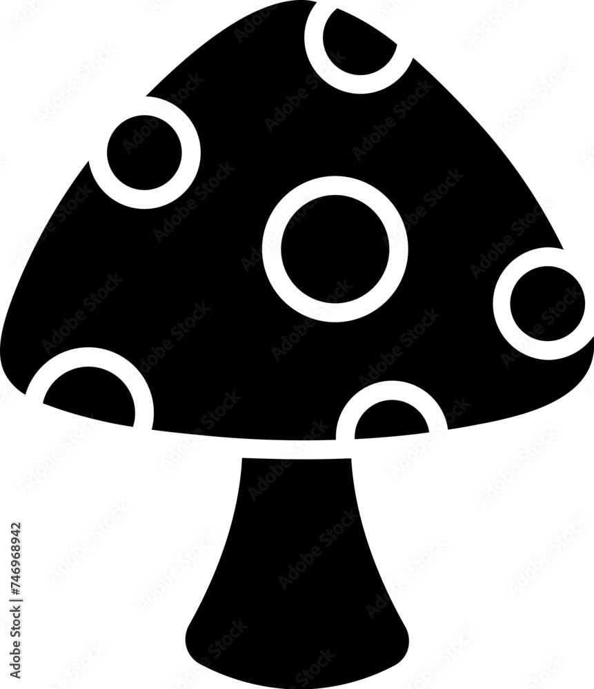 Canvas Prints mushroom icon in b&w color.