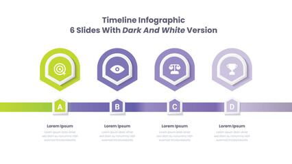 Infographic template with 4 steps, set of infographic elements