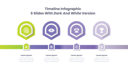 Infographic template with 4 steps, set of infographic elements