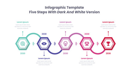 Infographic template with 5 steps, template for infographics