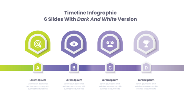 Infographic template with 4 steps, set of infographic elements