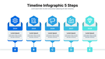 Infographic template with 5 steps, elements