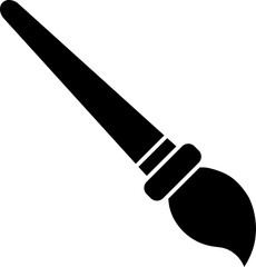 B&W paint brush icon in flat style.