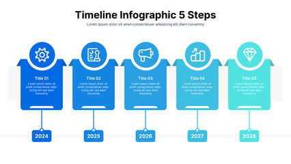 Infographic template with 5 steps, set of labels