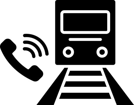 Customer phone call for train information icon.
