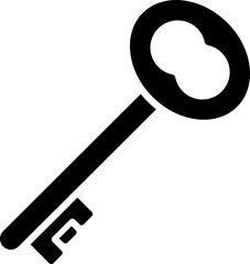 B&W illustration of key icon.