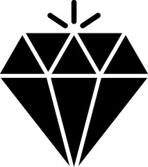 Diamond icon in b&w color.