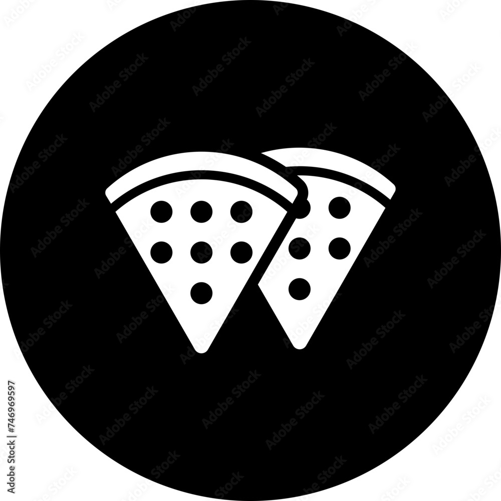 Wall mural Pizza slice glyph icon or symbol.