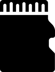 Memory card glyph icon in flat style.