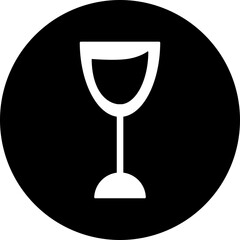 Wine glass glyph icon or symbol.