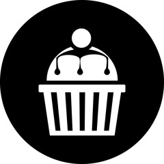 Vector illustration of cupcake icon.
