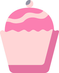 Cupcake icon or symbol in pink color.