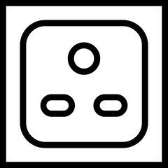 Socket icon in line art.