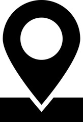 Location pointer icon in b&w color.