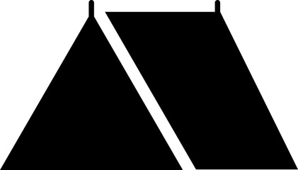 Flat style tent icon in b&w color. - obrazy, fototapety, plakaty