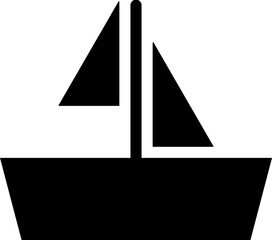 Ship or boat icon in b&w color.