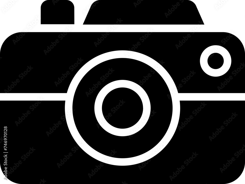 Wall mural isolated illustration of camera icon or symbol.