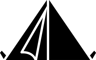 Camp icon in glyph style.