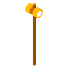 Isometric illustration of hammer icon.