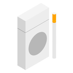 Cigarette pack icon in 3d style.