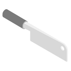 Isometric knife icon in 3d style.