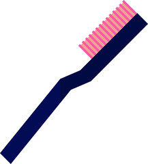 Pink and blue toothbrush icon in flat style.