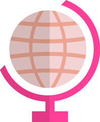 Globe stand icon in pink color.