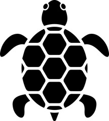Obraz premium B&W illustration of turtle icon.