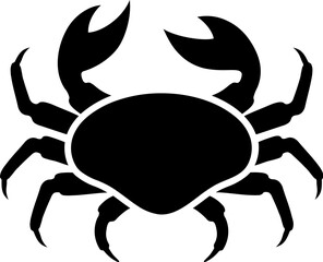 Crab glyph icon in flat style.