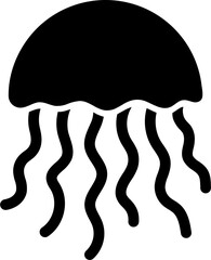 B&W illustration of jellyfish icon. © Abdul Qaiyoom