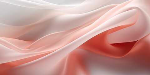 Obraz premium Abstract white and Coral silk fabric weave of cotton or linen satin fabric lies texture background.