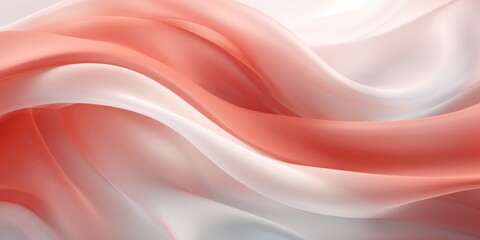 Obraz premium Abstract white and Coral silk fabric weave of cotton or linen satin fabric lies texture background.