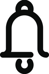 Black illustration of Bell or Notification Ring icon.