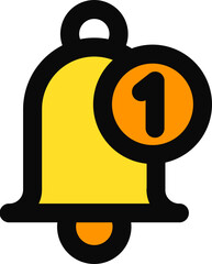 One Notification Bell icon in yellow and orange color.