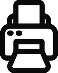 Illustration of Printer icon in thin line art.