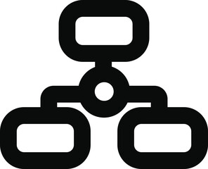 Obraz premium Networking icon in black line art.