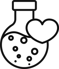 Line art illustration of love potion icon.