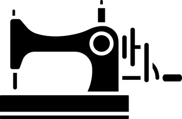 B&W sewing machine icon or symbol.