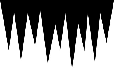 Illustration of icicles icon in black color.