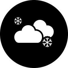 Illustration of snowfall or winter weather glyph icon.