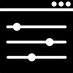 B&W online console icon in flat style.