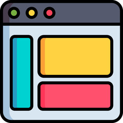 Colorful Web page icon in flat style.