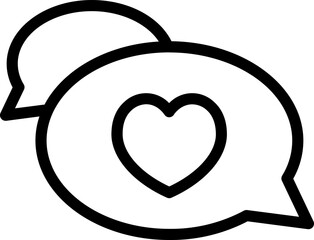 Obraz premium Love or favorite message icon in line art.