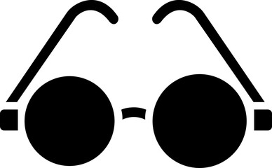 Isolated goggles icon in black color.